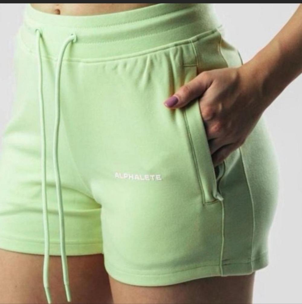 Alphalete Women's Essential Core Shorts In Light Green Size Medium